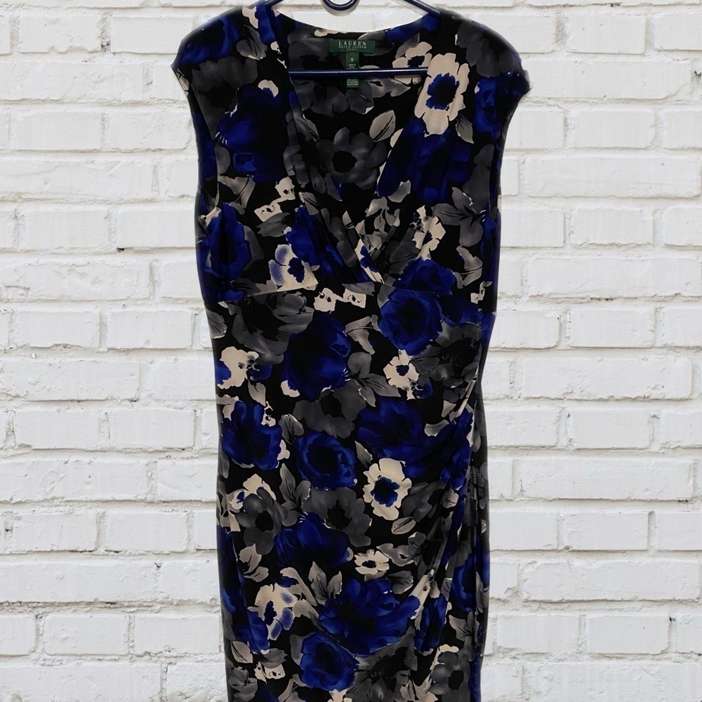 Lauren Ralph Lauren Blue/Black Dress, Size 16